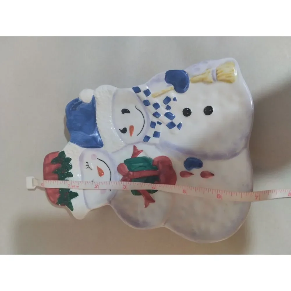 Vintage Decorative Christmas Snowman Plate